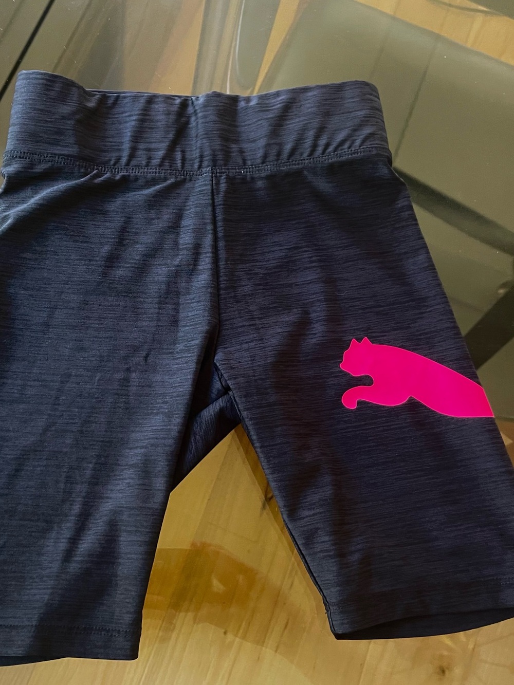 $7 💥NEW Puma Girls Bright Pink Puma Logo Athletic Bike Shorts / Cropped Leggings
